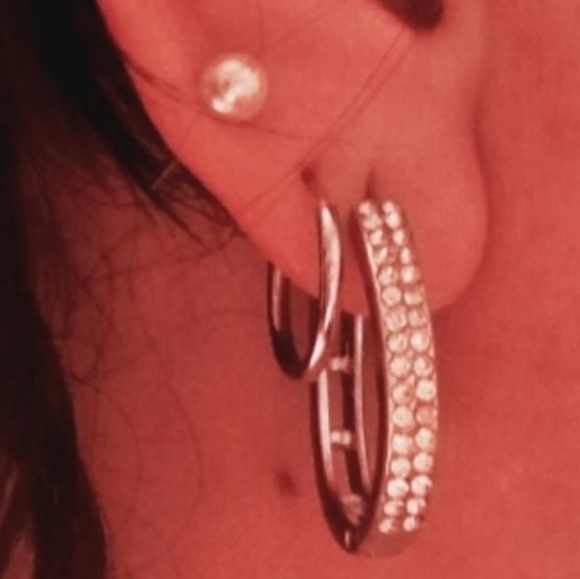 1/2" Hoop Earrings- silver tone - Picture 4 of 6